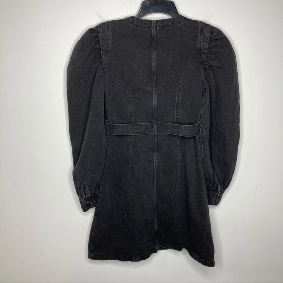 Primark Cares black denim mini dress puffed sleeves size 0 - Picture 6 of 7